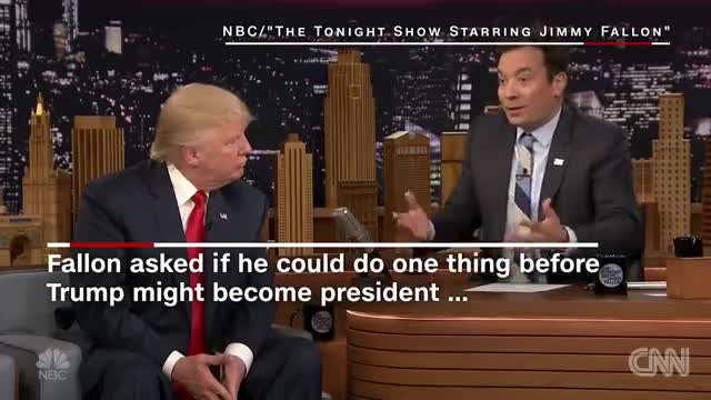 Donald Trump lets Jimmy Fallon mess up his hair