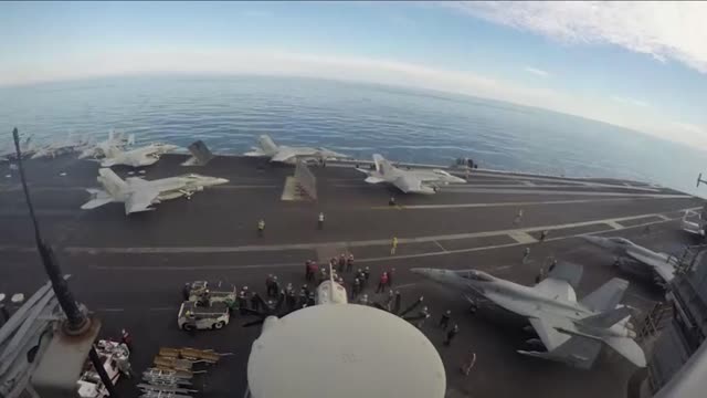 FAST FORWARD: Aircraft Carrier USS George H.W. Bush Flight Ops