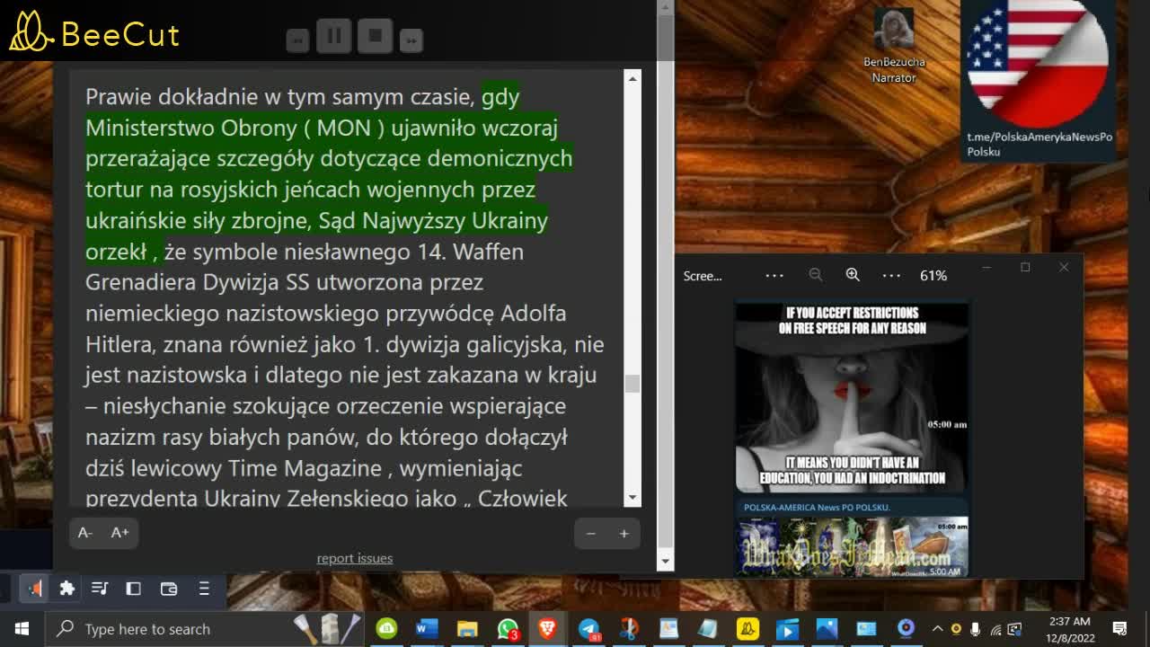 7 GRU 2022🔴Rosyjska „ Wojna Złotowłosa ” naciska Ameryka Do „Ostatniego etapu upadku ”🔴