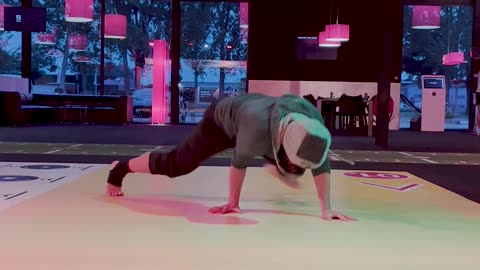 Practicing a run in Breakdance