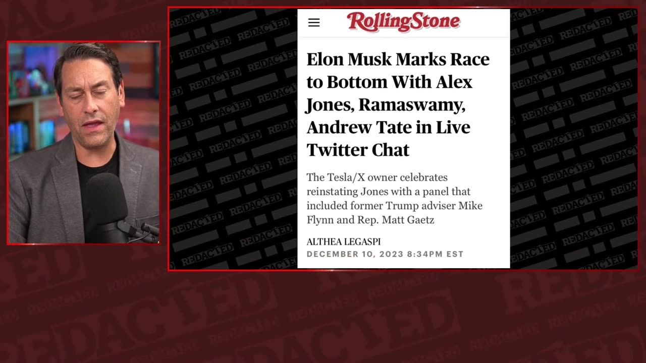 Alex Jones EXPLODES the internet and reveals plot against Elon Musk - Redacted with Clayton Morris