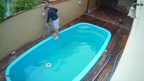 Deck Cleaning Ends in the Drink