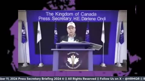 Kingdom of Canada Press Briefing w/ H.E. Darlene Ondi Dec. 11, 2024