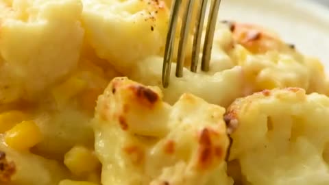 Cheesy Cauliflower Casserole: BAKED Cheddar Cheese Cauliflower Casserole