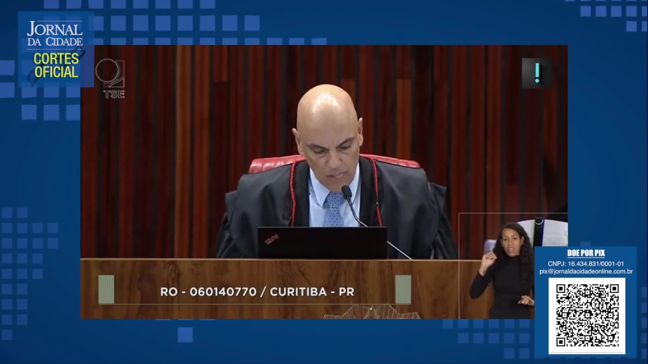 O momento em que Alexandre de Moraes lê a sentença de cassação do mandato de Deltan Dallagnol