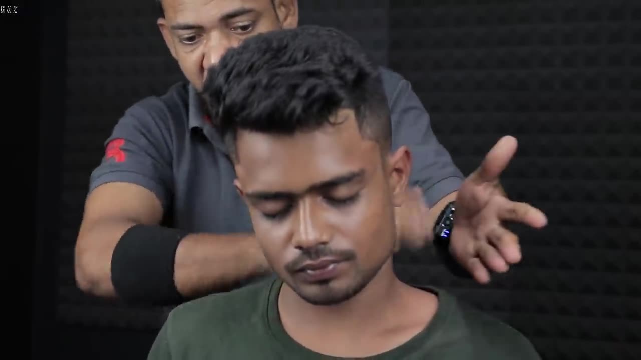 Asim Barber Hair Cracking Head Massage With Pin Pen Therapy | Neck Crack And Spine Crack ASMR