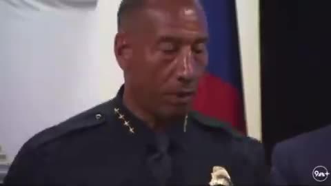 Police confirmed individual who charged at officers with a knife was a man pretending to be a woman.