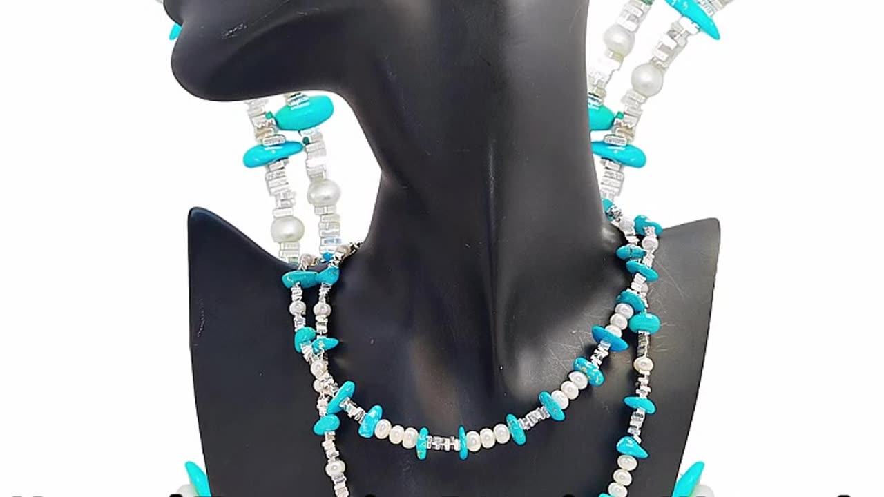 GN-20241119-01 Natural Turquoise Premium Women's Necklace Bracelet with delicate S925 silver