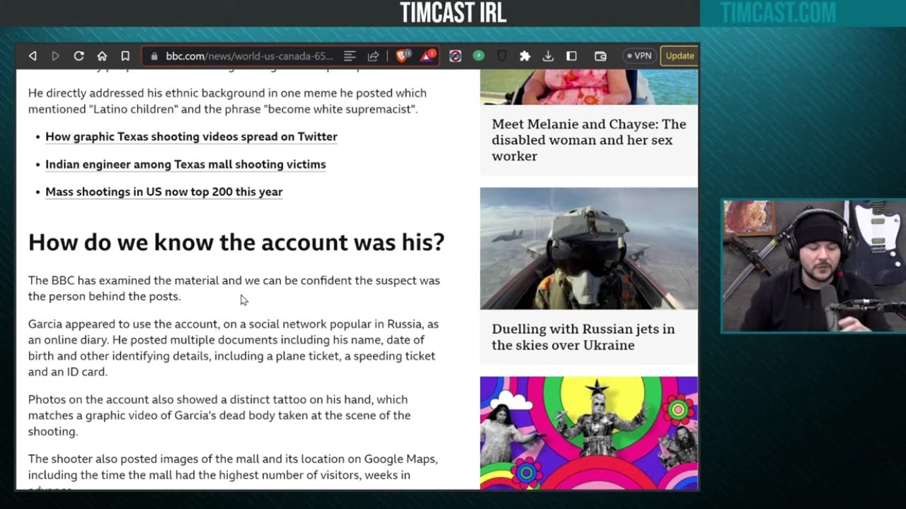 Tim Pool and crew react to BBC posting an article that makes it appear that he was the Texas gunman