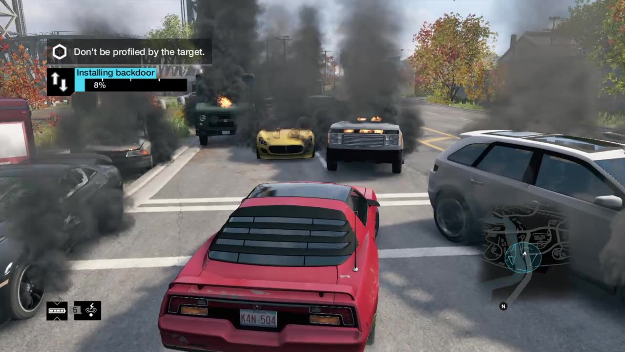 I'm surrounded by damaged vehicles