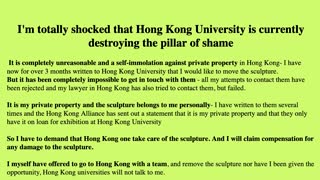 Hong Kong university removes Tiananmen statue