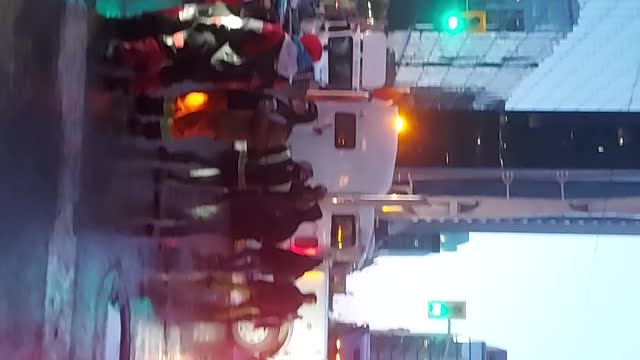Getting fuel to the vehicles to keep the kids warm... It was -15c during the day