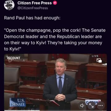 Rand Paul Has Had Enough, WE ALL HAVE, Of Sending OUR Money To Ukraine