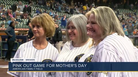 Mom with cancer throws first pitch at Milwaukee Brewers and Aurora Pink Out game