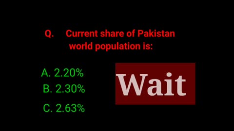 quiz about Pakistan population in world