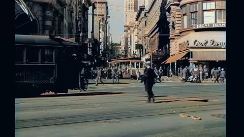 1940s - San francisco & Los Angeles in Color [60fps, Remastered] w_sound design added