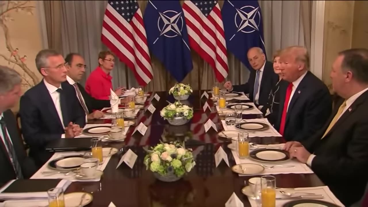 Trump and Stoltenberg tense NATO summit-5 yrs ago.