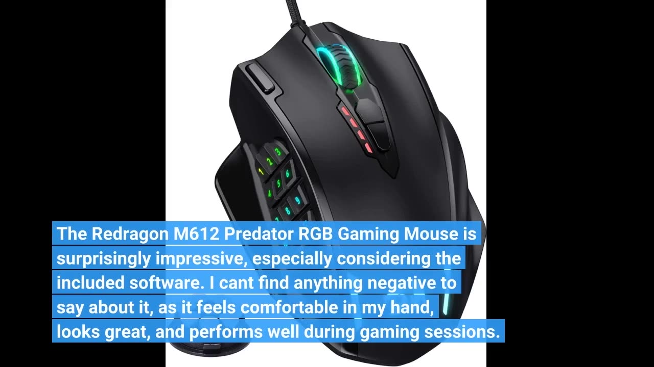 Redragon M612 Predator RGB Gaming Mouse, 8000 DPI Wired Optical Gamer Mouse