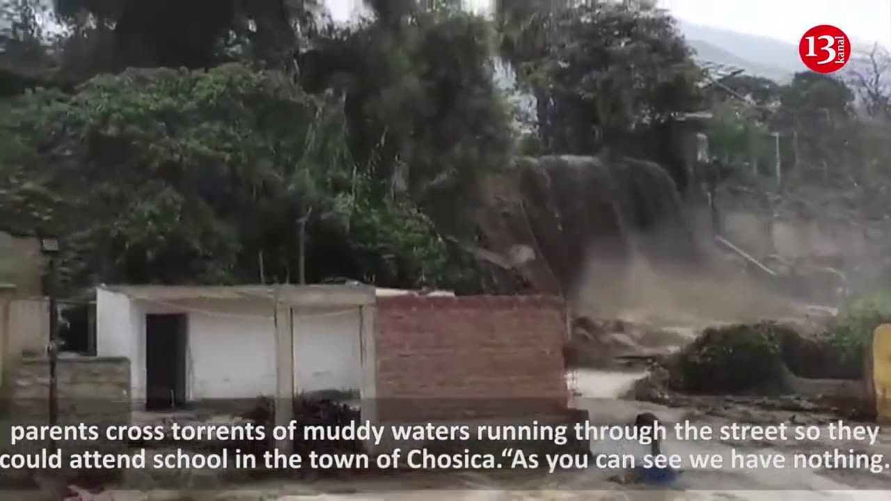 Flooded streets turn into torrents in cyclone-hit Peru