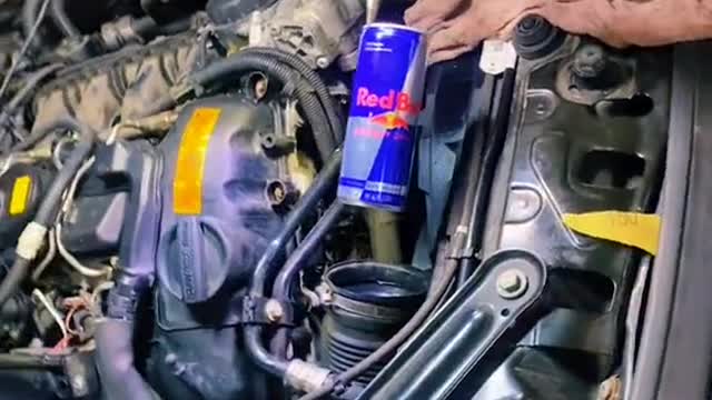 The last repairman left a Red Bull bottle in the intake manifold