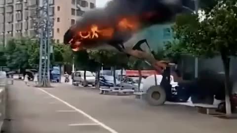 Electric burning car