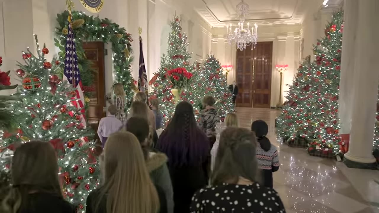 First Lady Melania Trump Gives Tour of White House Christmas Decorations