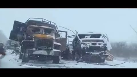 Russian Convoy in Ukraine destroyed