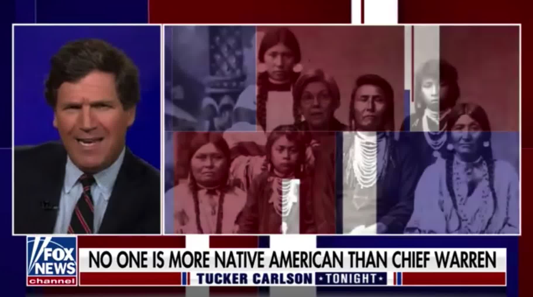 Tucker Carlson mocks Elizabeth Warren as being "not your average shrewish liberal white lady."