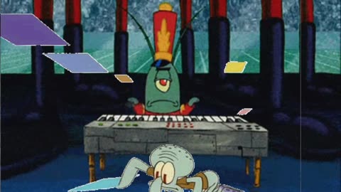 Squidward Is Playing With Tiles While Plankton Plays The Piano 🎹