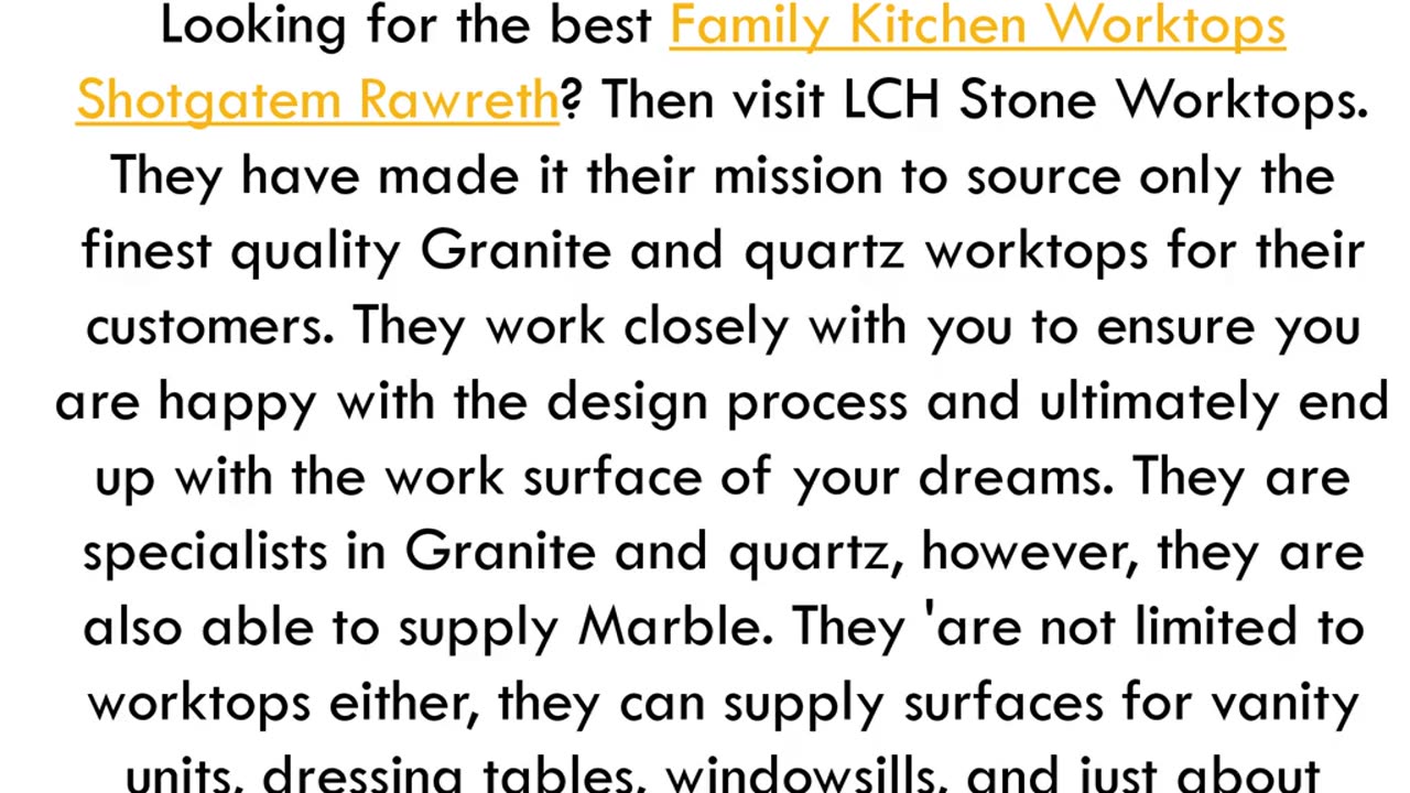 Best Family Kitchen Worktops Shotgatem Rawreth