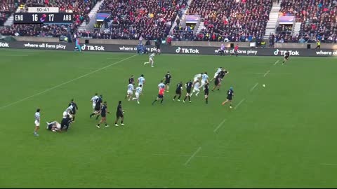 Santiago Carreras from Argentina scores against England to win the game