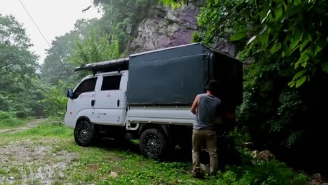 It's too hot to drive a camping truck in the mountains for summer vacation