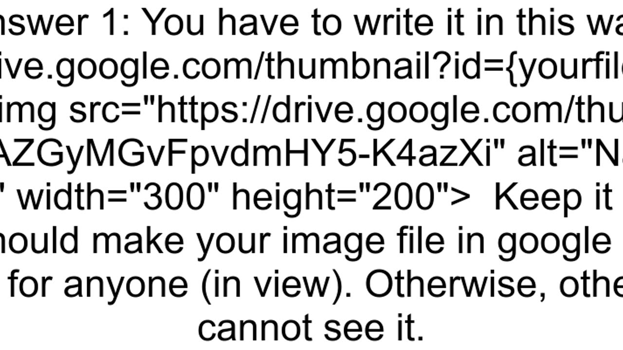 How to Embedding a Google Drive image in HTML