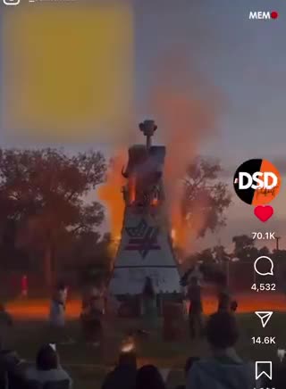 Burning AIPAC effigy