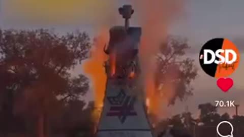 Burning AIPAC effigy