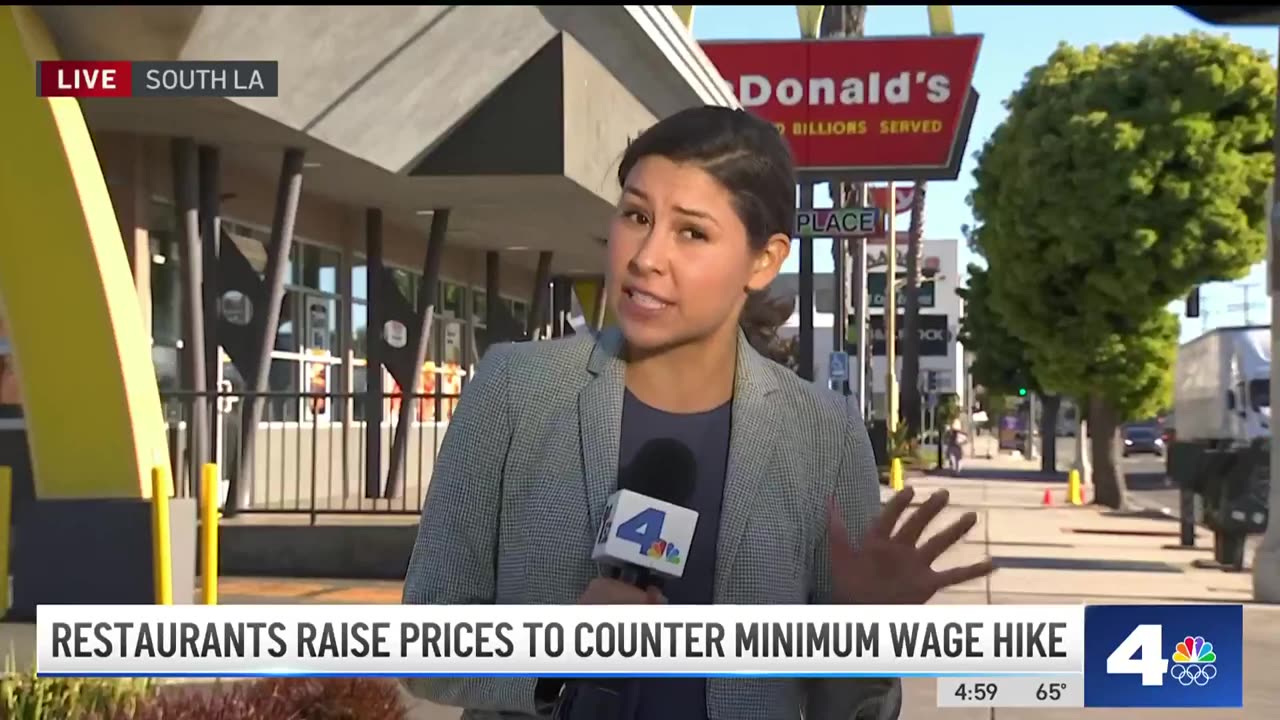 Los Angeles fast food restaurants raise prices to counter wage hike