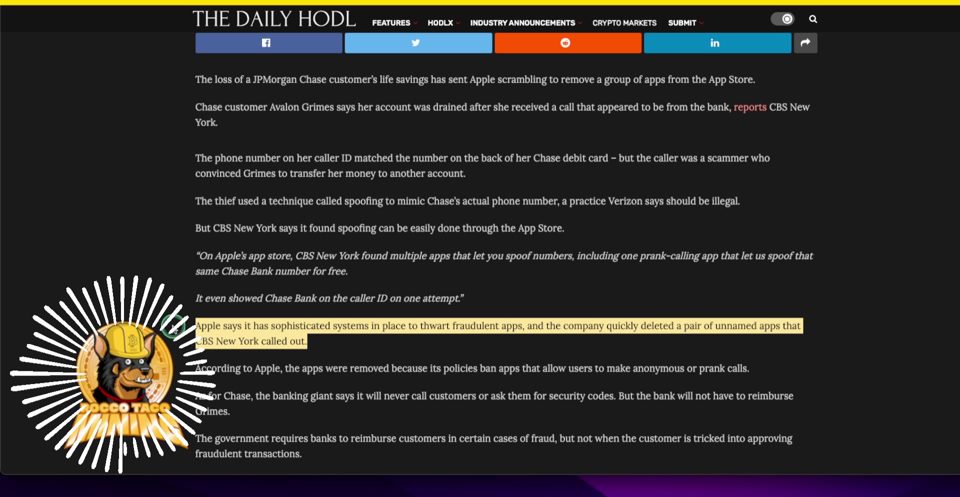 Apple Apps facilitate bank scams. JPMorgan Chase Customers Life Savings Stolen: Apple deletes app