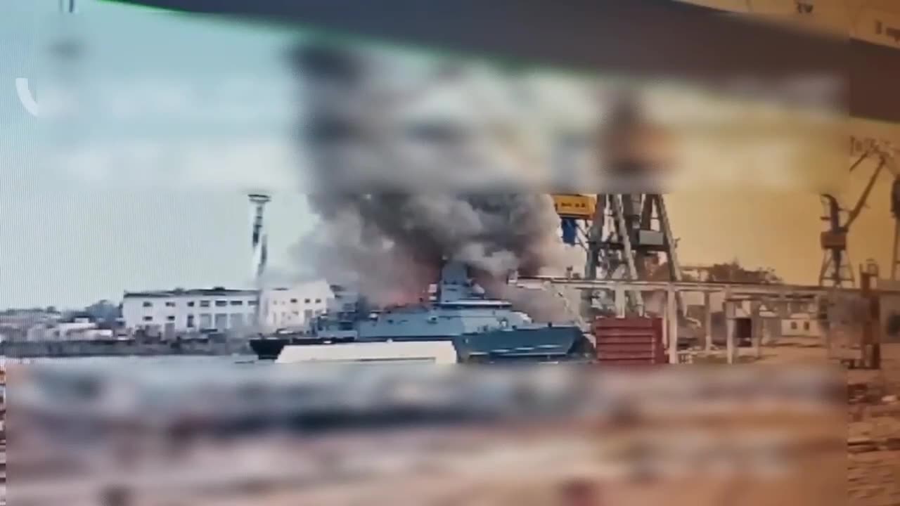 Footage of SCALP Missiles Smashing into Russian Warship