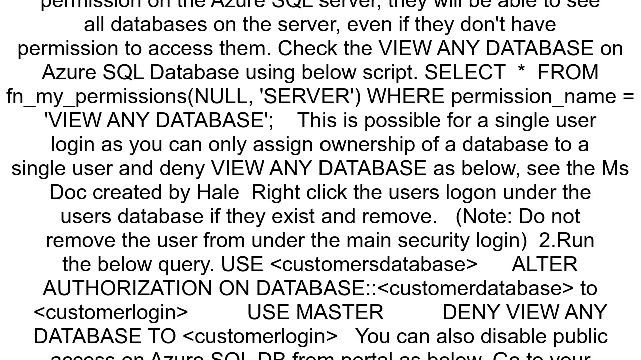 How to hide databases in Azure SQL