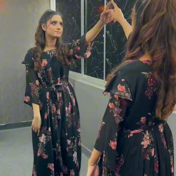 Elegant stylish beautiful partywear maxi