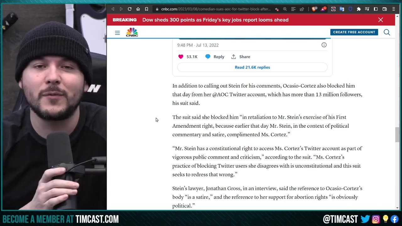 Alex Stein IS SUING AOC For Blocking him On Twitter For Calling her A BIG BOOTY LATINA