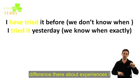 Present perfect vs past simple past experience