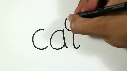 How to turn the words Cat Into a Cartoon