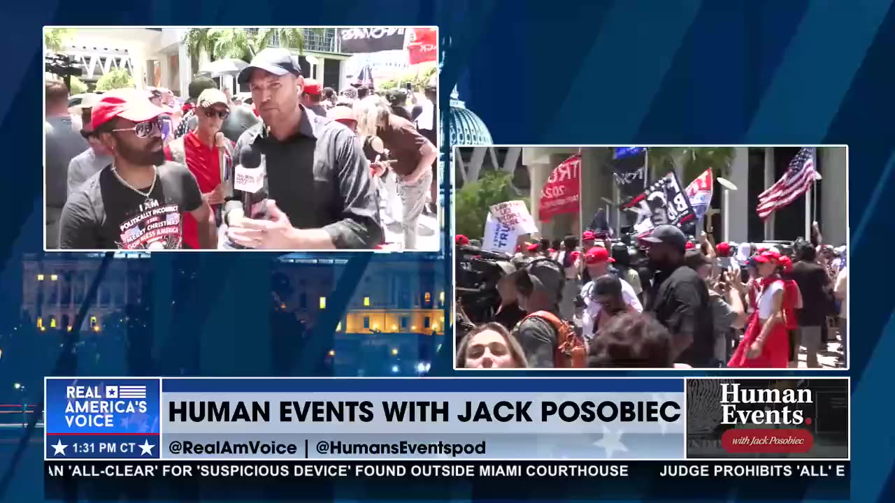 Ben Bergquam Interviews Trump Supporter Outside Miami Courthouse