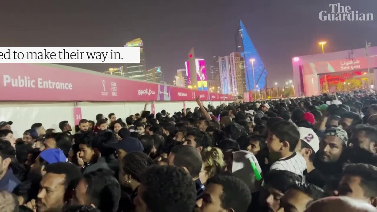 Chaotic scenes unfold in Doha as World Cup fan zone becomes overcrowded