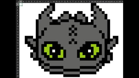 Drawing Toothless in Excel