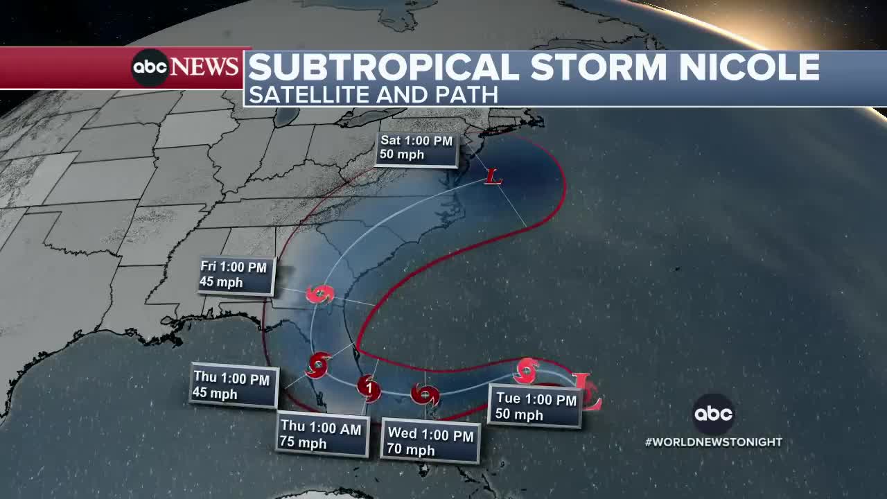 State of emergency issued for Florida counties as Nicole approaches