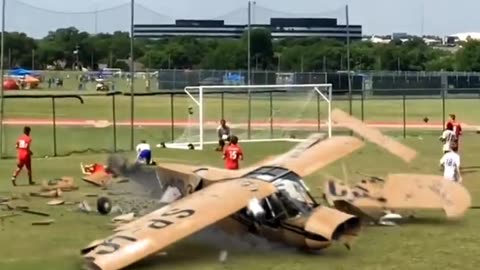 Plane crashes on football field