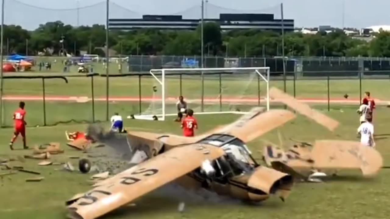 Plane crashes on football field