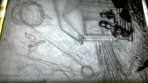 Art time lapse: Charcoal art for page 139